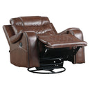  Manufacturer Color_Brown Motion Type_Manual -- Homelegance Putnam Leather Look Recliner IMAGE 4