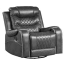  Manufacturer Color_Grey Motion Type_Manual -- Putnam 9405GY-1 Swivel Glider Reclining Chair IMAGE 2