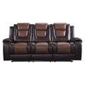  Manufacturer Color_2-tone (light brown and dark brown) -- Homelegance Briscoe Reclining Leather Look Sofa IMAGE 1