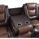  Manufacturer Color_2-tone (light brown and dark brown) -- Homelegance Briscoe Reclining Leather Look Sofa IMAGE 5