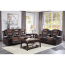  Manufacturer Color_2-tone (light brown and dark brown) -- Homelegance Briscoe Reclining Leather Look Sofa IMAGE 6