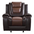  Manufacturer Color_2-tone (light brown and dark brown) -- Homelegance Briscoe Glider Leather Look Recliner IMAGE 1