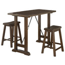  Homelegance Bracknell 5686-32 3-Piece Pack Counter Height Set - Brown Cherry IMAGE 1