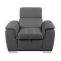  Manufacturer Color_Grey -- Ferriday 8228GY-1 Chair with Pull-out Ottoman IMAGE 1