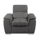  Manufacturer Color_Grey -- Ferriday 8228GY-1 Chair with Pull-out Ottoman IMAGE 1