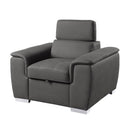  Manufacturer Color_Grey -- Ferriday 8228GY-1 Chair with Pull-out Ottoman IMAGE 2