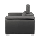  Manufacturer Color_Grey -- Ferriday 8228GY-1 Chair with Pull-out Ottoman IMAGE 3