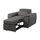  Manufacturer Color_Grey -- Ferriday 8228GY-1 Chair with Pull-out Ottoman IMAGE 4
