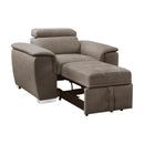  Manufacturer Color_Taupe -- Ferriday 8228TP-1 Chair with Pull-out Ottoman IMAGE 4