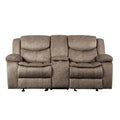  Manufacturer Color_Brown -- Bastrop 8230FBR-2 Double Glider Reclining Love Seat with Center Console IMAGE 1