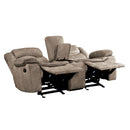  Homelegance Bastrop 8230FBR-2 Double Glider Reclining Love Seat with Center Console IMAGE 3