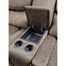  Homelegance Bastrop 8230FBR-2 Double Glider Reclining Love Seat with Center Console IMAGE 4