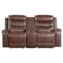  Manufacturer Color_Brown Motion Type_Power Recline -- Putnam 9405BR-2PW Power Double Reclining Love Seat with Center Console, Receptacles and USB Ports IMAGE 1