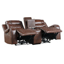  Manufacturer Color_Brown Motion Type_Power Recline -- Putnam 9405BR-2PW Power Double Reclining Love Seat with Center Console, Receptacles and USB Ports IMAGE 3