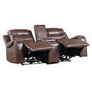  Manufacturer Color_Brown Motion Type_Power Recline -- Putnam 9405BR-2PW Power Double Reclining Love Seat with Center Console, Receptacles and USB Ports IMAGE 4