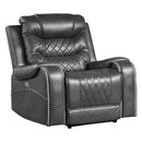  Manufacturer Color_Grey Motion Type_Power -- Putnam 9405GY-1PW Power Reclining Chair IMAGE 2