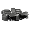 Manufacturer Color_Grey Motion Type_Power Recline -- Putnam 9405GY-2PW Power Double Reclining Love Seat with Center Console, Receptacles and USB Ports IMAGE 3