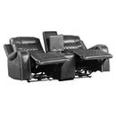  Manufacturer Color_Grey Motion Type_Power Recline -- Putnam 9405GY-2PW Power Double Reclining Love Seat with Center Console, Receptacles and USB Ports IMAGE 4
