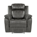  Manufacturer Color_Brownish grey -- Homelegance Centeroak Fabric Recliner IMAGE 1