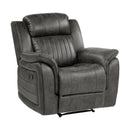  Manufacturer Color_Brownish grey -- Homelegance Centeroak Fabric Recliner IMAGE 2