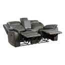  Manufacturer Color_Brownish grey -- Homelegance Centeroak Reclining Fabric Loveseat with Console IMAGE 3
