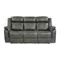  Manufacturer Color_Brownish grey -- Homelegance Centeroak Reclining Fabric Sofa IMAGE 1