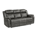  Manufacturer Color_Brownish grey -- Homelegance Centeroak Reclining Fabric Sofa IMAGE 2
