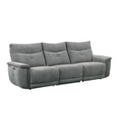  Homelegance Tesoro 9509DG-3PWH* Power Double Reclining Sofa with Power Headrests and USB Ports IMAGE 2
