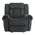  Manufacturer Color_Charcoal grey -- Homelegance Nutmeg Glider Fabric Recliner IMAGE 1