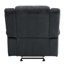  Manufacturer Color_Charcoal grey -- Homelegance Nutmeg Glider Fabric Recliner IMAGE 4