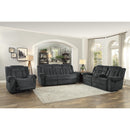  Manufacturer Color_Charcoal grey -- Homelegance Nutmeg Glider Fabric Recliner IMAGE 6