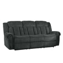  Manufacturer Color_Charcoal grey -- Homelegance Nutmeg Reclining Fabric Sofa IMAGE 2