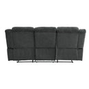  Manufacturer Color_Charcoal grey -- Homelegance Nutmeg Reclining Fabric Sofa IMAGE 3