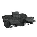  Manufacturer Color_Charcoal grey -- Homelegance Nutmeg Reclining Fabric Sofa IMAGE 4