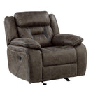  Manufacturer Color_Dark Brown -- Homelegance Madrona Hill Glider Fabric Recliner IMAGE 2