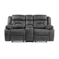  Manufacturer Color_Grey -- Madrona Hill 9989GY-2 Double Reclining Love Seat with Center Console IMAGE 1