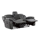  Manufacturer Color_Grey -- Madrona Hill 9989GY-2 Double Reclining Love Seat with Center Console IMAGE 3