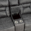  Manufacturer Color_Grey -- Madrona Hill 9989GY-2 Double Reclining Love Seat with Center Console IMAGE 4