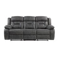  Manufacturer Color_Grey -- Madrona Hill 9989GY-3 Double Reclining Sofa IMAGE 1