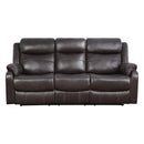  Manufacturer Color_Dark brown -- Homelegance Yerba Reclining Fabric Sofa IMAGE 1