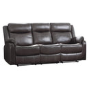  Manufacturer Color_Dark brown -- Homelegance Yerba Reclining Fabric Sofa IMAGE 2