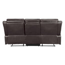  Manufacturer Color_Dark brown -- Homelegance Yerba Reclining Fabric Sofa IMAGE 3
