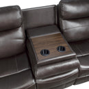  Manufacturer Color_Dark brown -- Homelegance Yerba Reclining Fabric Sofa IMAGE 5