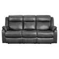  Manufacturer Color_Grey -- Yerba 9990GY-3 Double Lay Flat Reclining Sofa with Center Drop-Down Cup Holders IMAGE 1