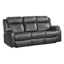  Manufacturer Color_Grey -- Yerba 9990GY-3 Double Lay Flat Reclining Sofa with Center Drop-Down Cup Holders IMAGE 2