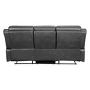  Manufacturer Color_Grey -- Yerba 9990GY-3 Double Lay Flat Reclining Sofa with Center Drop-Down Cup Holders IMAGE 3