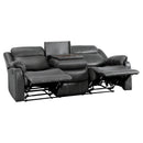  Manufacturer Color_Grey -- Yerba 9990GY-3 Double Lay Flat Reclining Sofa with Center Drop-Down Cup Holders IMAGE 4