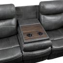  Manufacturer Color_Grey -- Yerba 9990GY-3 Double Lay Flat Reclining Sofa with Center Drop-Down Cup Holders IMAGE 5