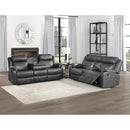  Manufacturer Color_Grey -- Yerba 9990GY-3 Double Lay Flat Reclining Sofa with Center Drop-Down Cup Holders IMAGE 9