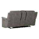  Manufacturer Color_Slate -- Signature Design by Ashley Next Gen DuraPella Power Reclining Leather Look Loveseat with Console IMAGE 5
